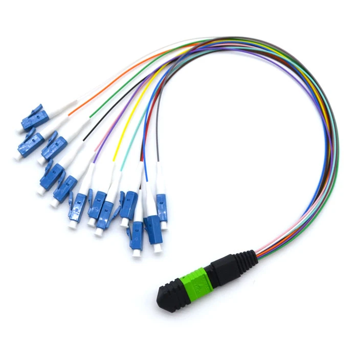 MPO-LC 12 Muti-color Tight Buffer Fiber Patch Cords 0.3m MPO-LC 12 Muti-color Tight Buffer Fiber Patch Cords 0.3m
