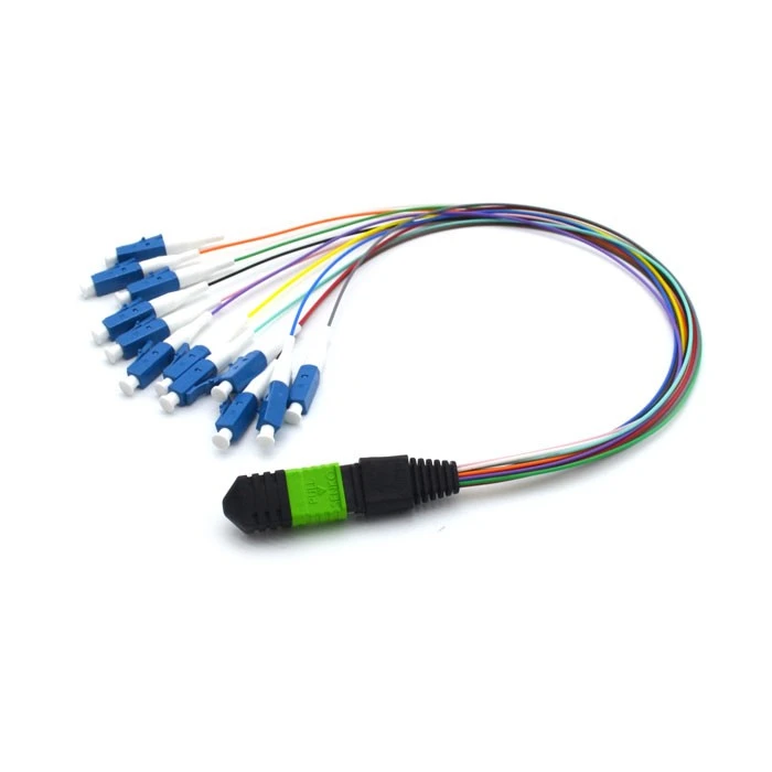 MPO-LC 12 Muti-color Tight Buffer Fiber Patch Cords 0.3m MPO-LC 12 Muti-color Tight Buffer Fiber Patch Cords 0.3m