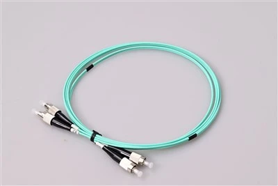 FC UPC to FC UPC OM3 Multimode Simplex Patch Cord with Threaded Metal Housing